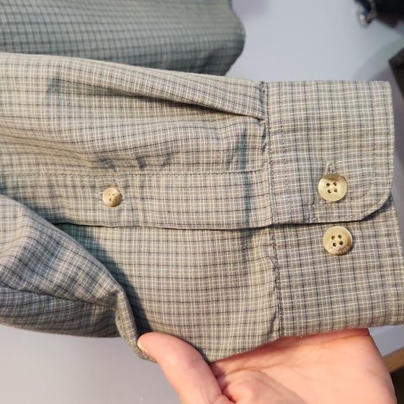 Columbia men's XL long sleeve checkered gray shirt button down front one zipper - Picture 3 of 13